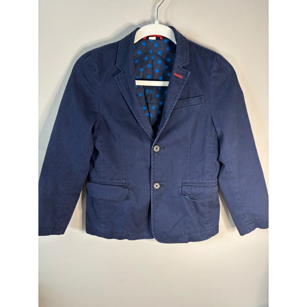 Mini Boden Navy Blue Star Lined Boys Blazer Jacket Size 9-10 yrs